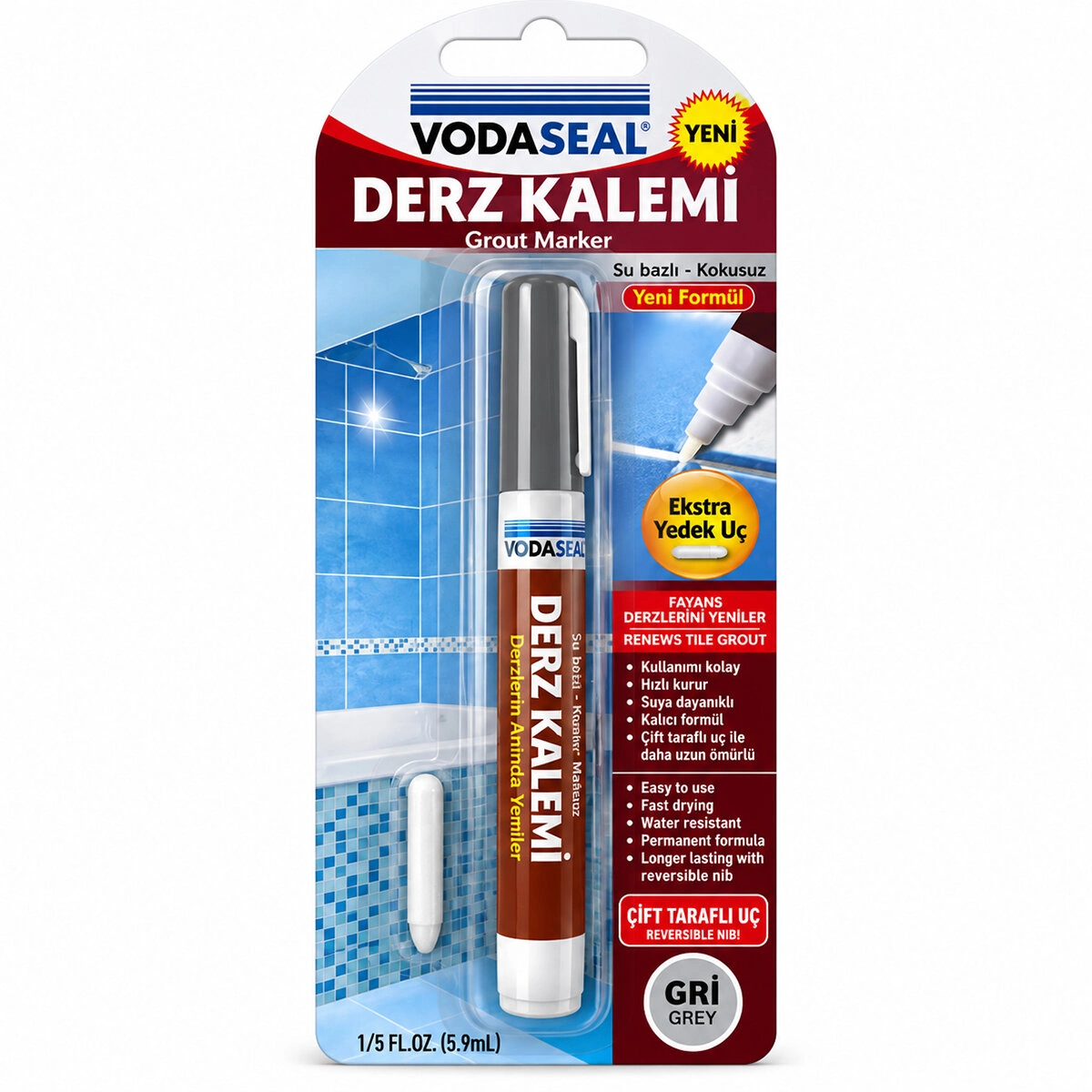 10 Adet Gri Derz Kalemi Su Bazlı - Kokusuz Yedek Uç Bx40