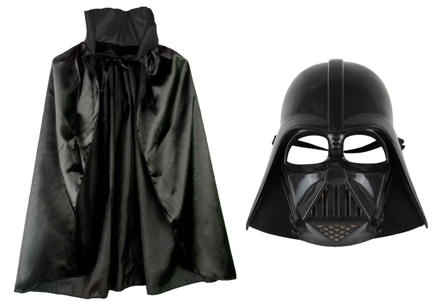 Çocuk Boy Yıldız Savaşları Star Wars Darth Vadet Maskesi ve 90 cm Pelerin Seti Siyah (5616)