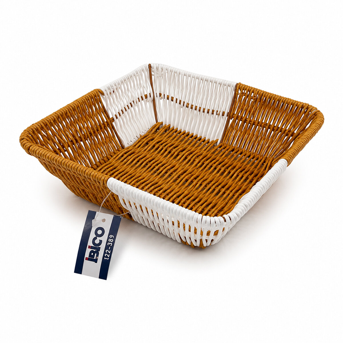 KARE HASIR K.RENGİ - BEYAZ EKMEK SEPETİ 24CM (5616)