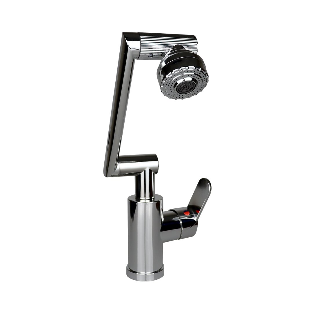 KROM RENKLİ SERT PLASTİK - 1080 DERECE DÖNEBİLEN ÇOK FONKSİYONLU MUSLUK BATARYA KTX-3309 (5616)