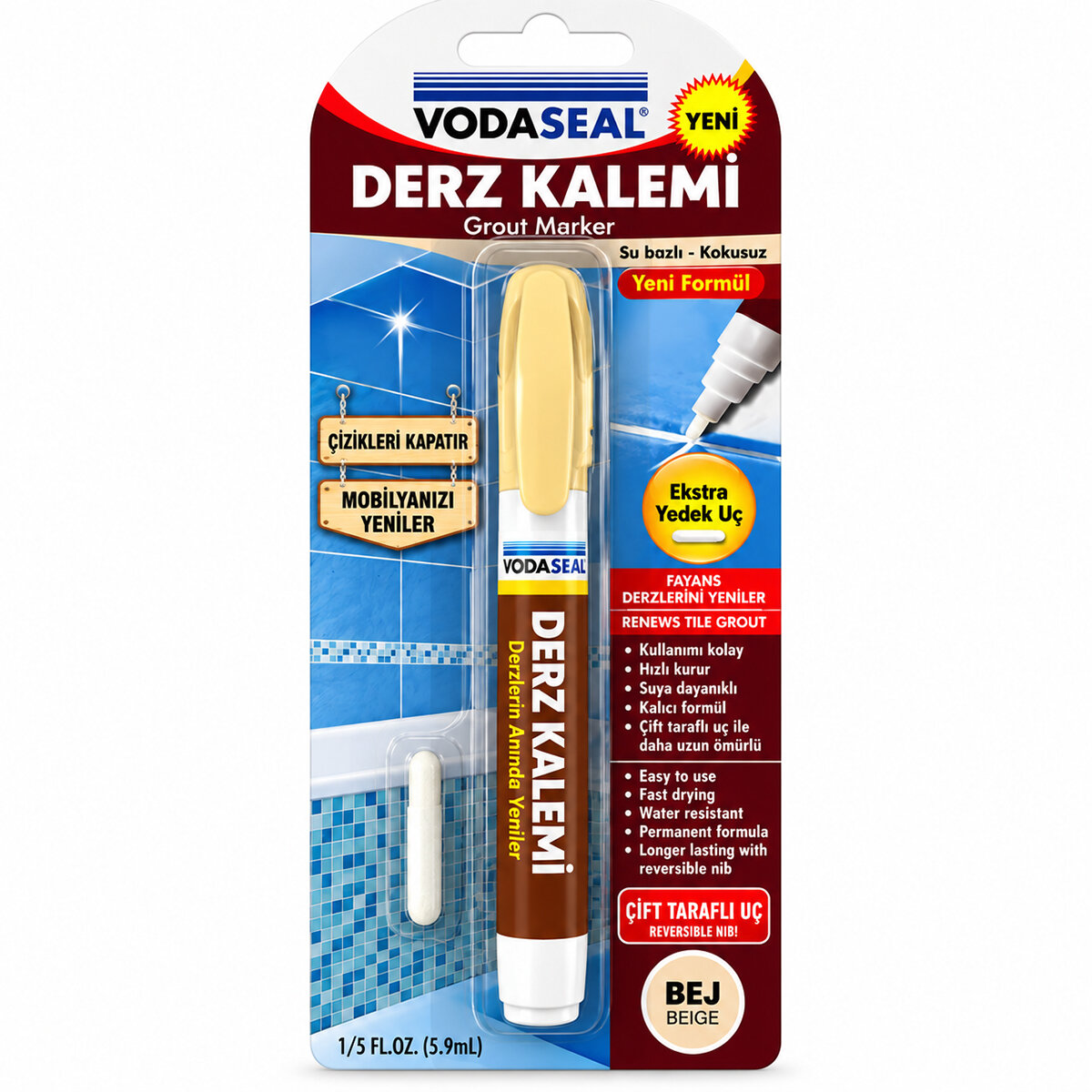 10 ADET BEJ DERZ KALEMİ SU BAZLI - KOKUSUZ YEDEK UÇ (5616)