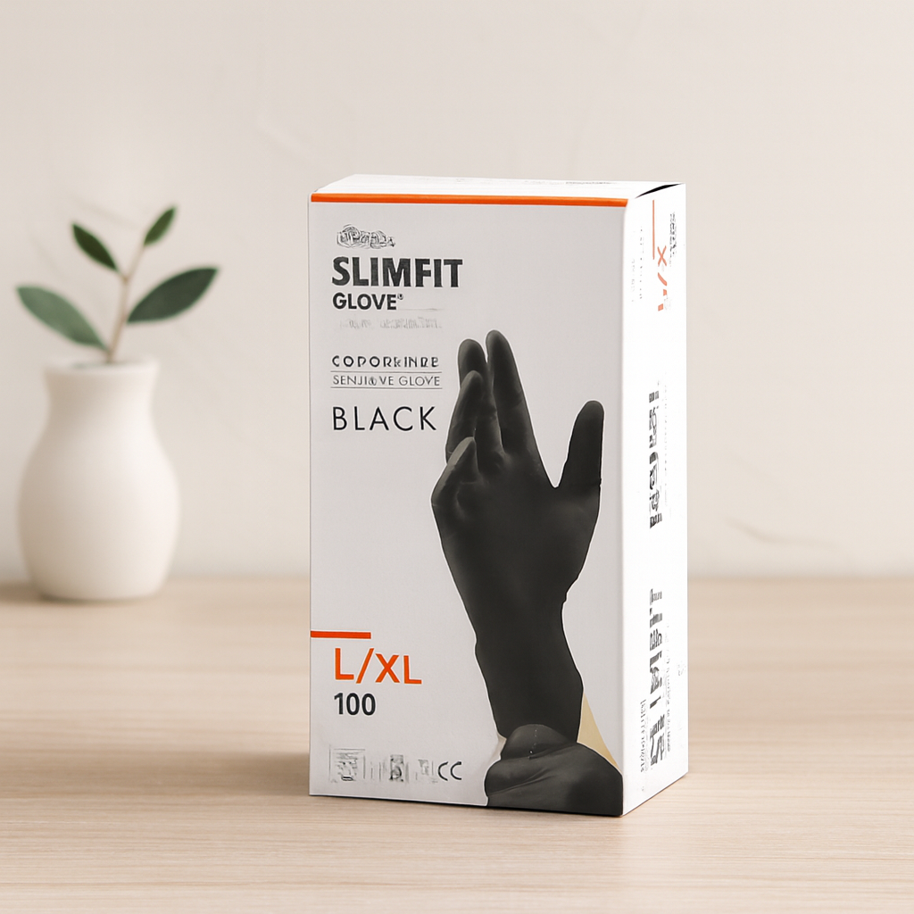 Nitril Muayene Eldiveni Siyah XL Pudrasız 100`lü
