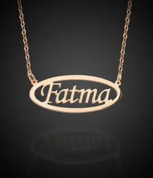 Kişiye Özel 14K Altın Kaplama Oval İsim Kolye