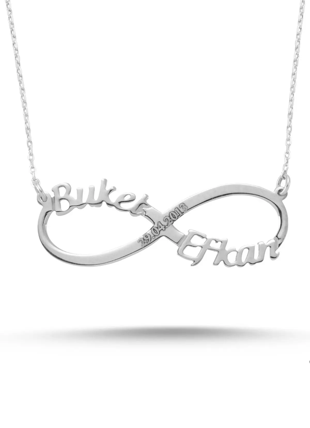 Kişiye Özel İsimli 14K Altın Kaplama / Gümüş Sonsuzluk Kolye