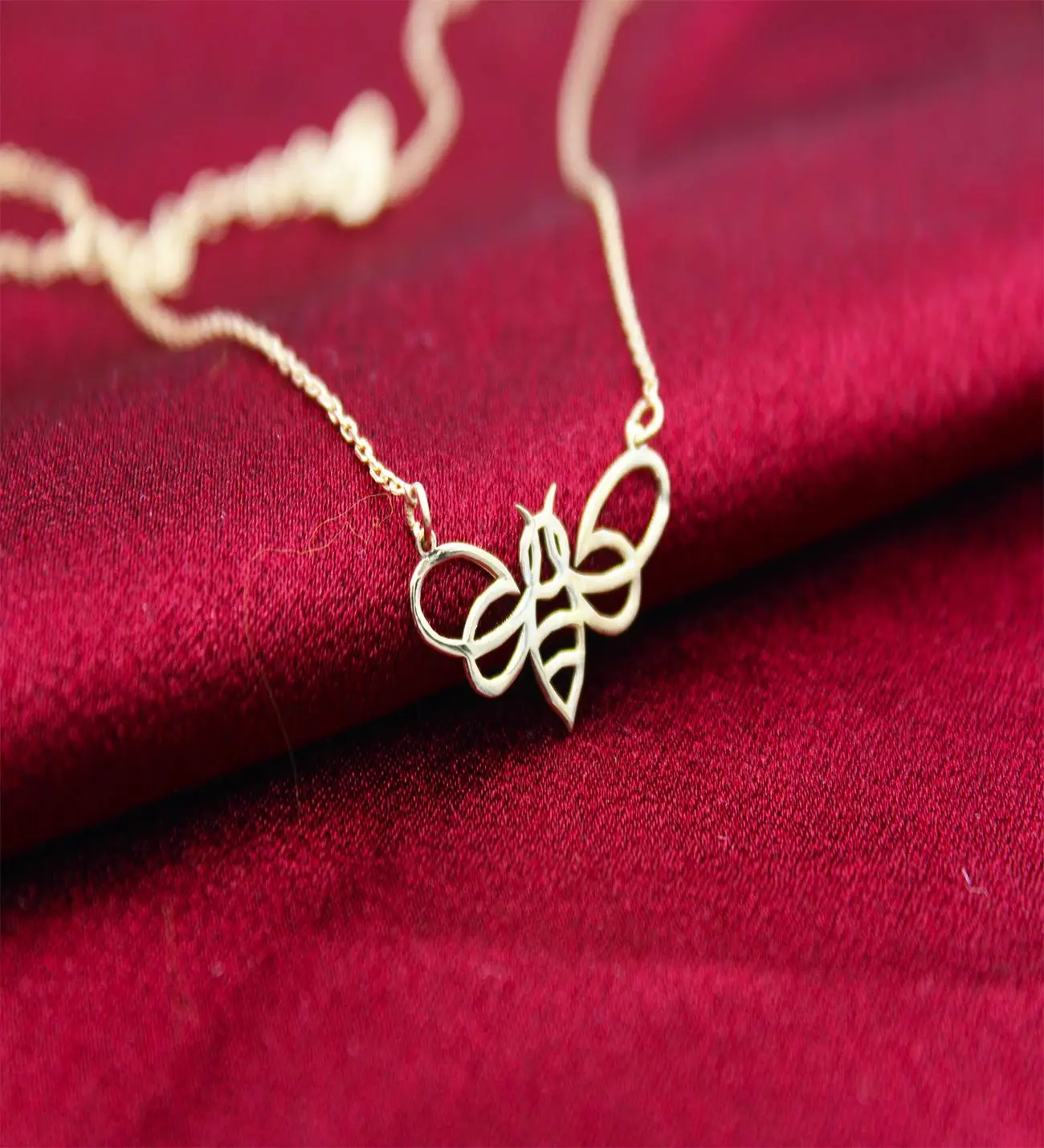 14K Altın Kaplama / Gümüş Arı Figürlü Kolye