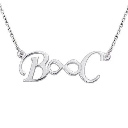 Kişiye Özel Harf Kolye – Sonsuzluk Sembollü İsimli Tasarım