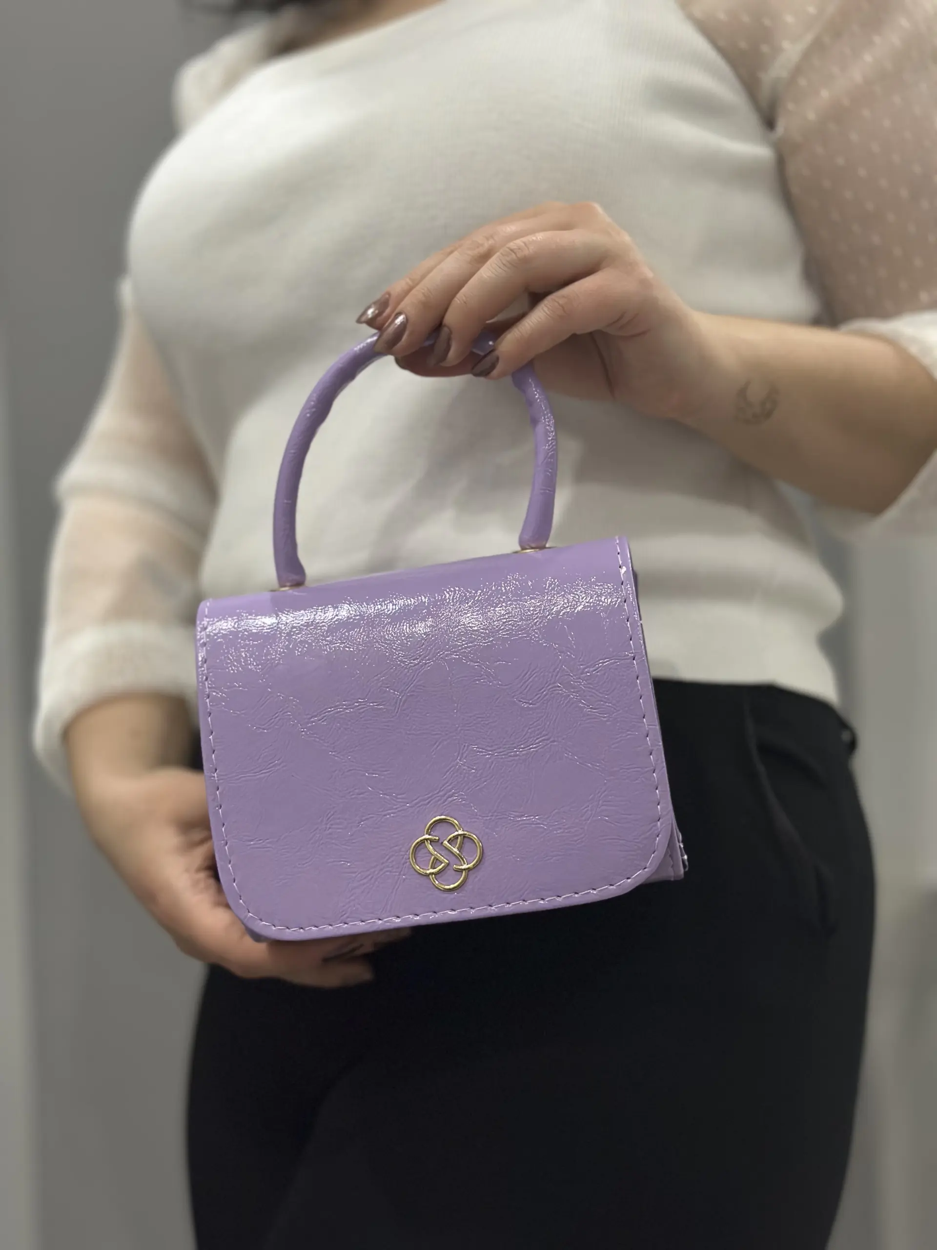 Lila cilt krash çanta