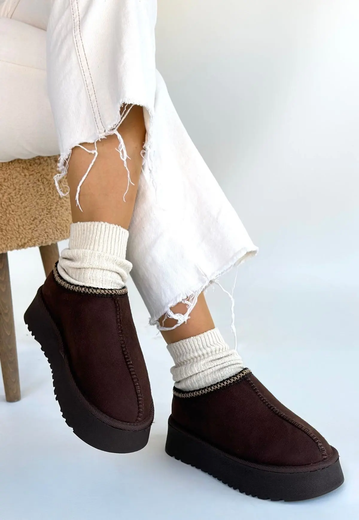 Foyk Kahverengi Süet Bot