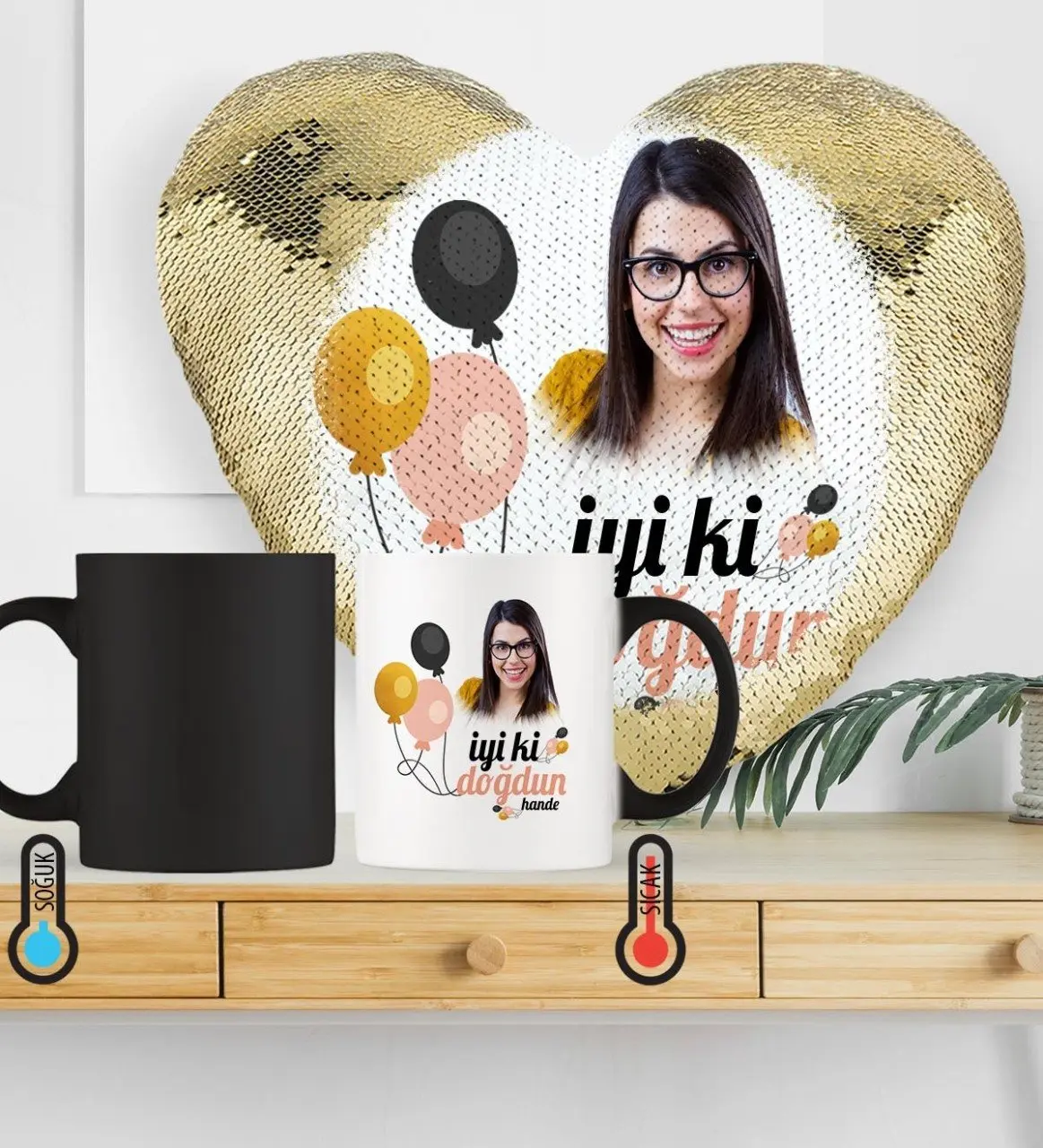 Kişiye Özel İyi ki Doğdun Sihirli Set 3 (Altın Yaldız)