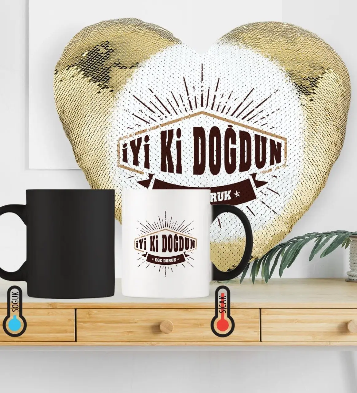 Kişiye Özel İyi ki Doğdun Sihirli Set 7 (Altın Yaldız)