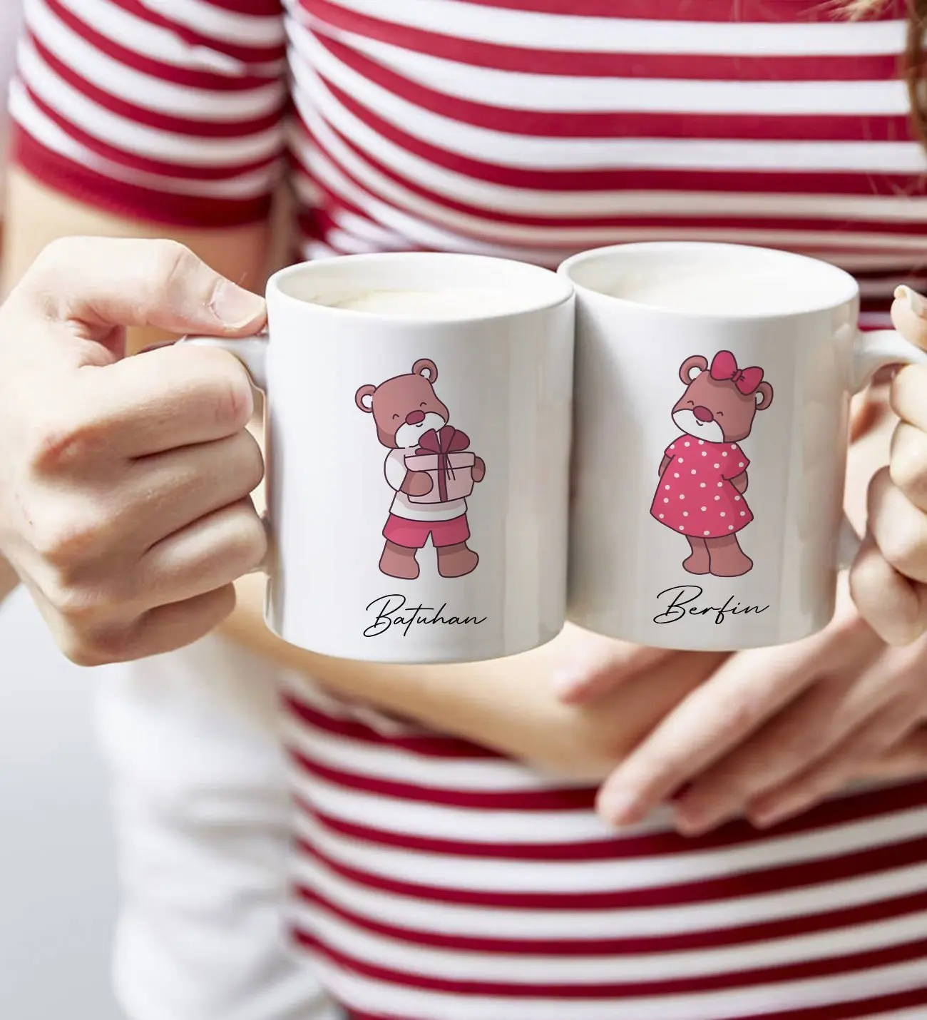 BK Gift Kişiye Özel Sevgililer Temalı 2’li Beyaz Kupa Bardak, Sevgililer Günü Hediyesi, Sevgiliye Hediye, Ev Hediyesi-9