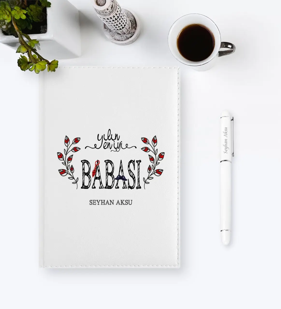 Kişiye Özel Yılın En İyi Babası Temalı 2023 Ajanda Kalem Seti - 3