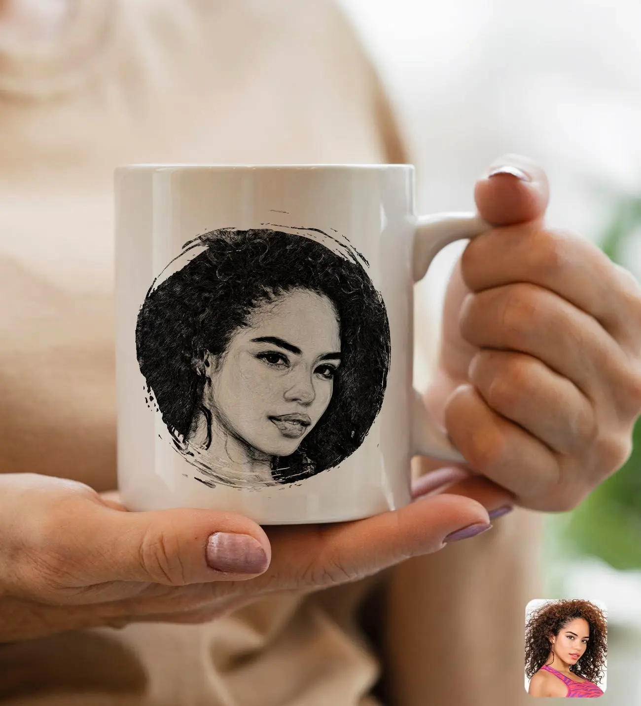 BK Gift Kişiye Özel Karakalem Beyaz Kupa Bardak, Karakalem Kupa, Arkadaşa Hediye, Sevgiliye Hediye-2