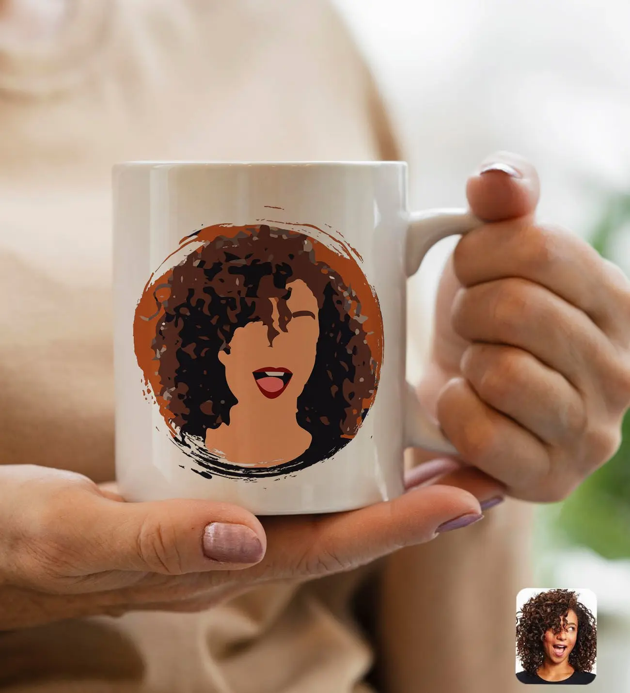 BK Gift Kişiye Özel Karikatür Portre Beyaz Kupa Bardak, Illustrasyon Portre, Arkadaşa Hediye, Sevgiliye Hediye