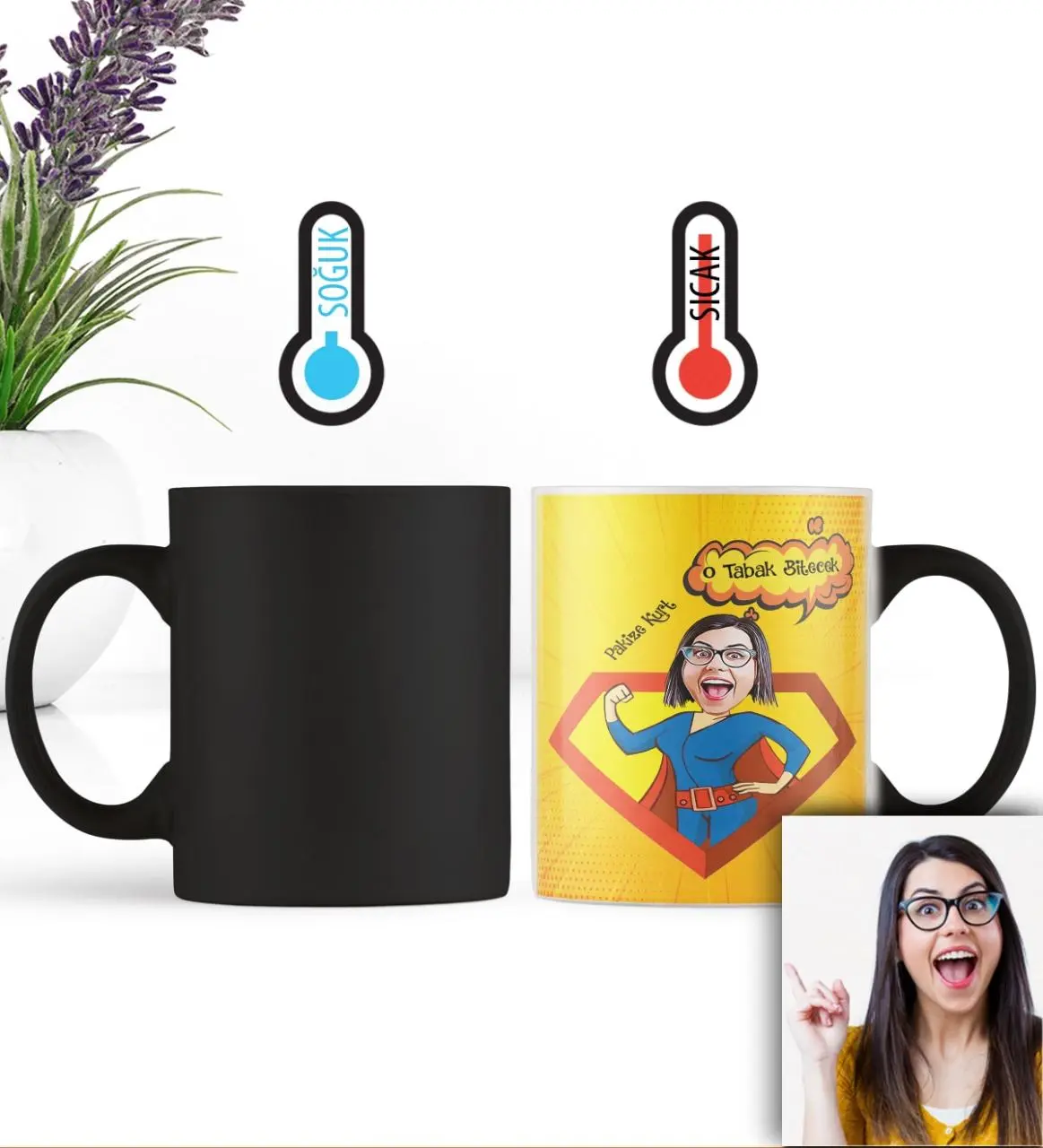 Kişiye Özel Anneler Günü Temalı Karikatürlü Sihirli Kupa sih3