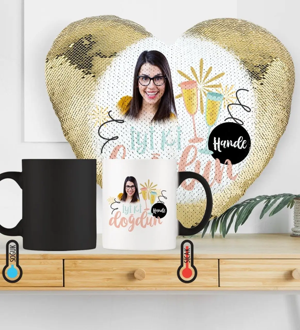 Kişiye Özel İyi ki Doğdun Sihirli Set 2 (Altın Yaldız)