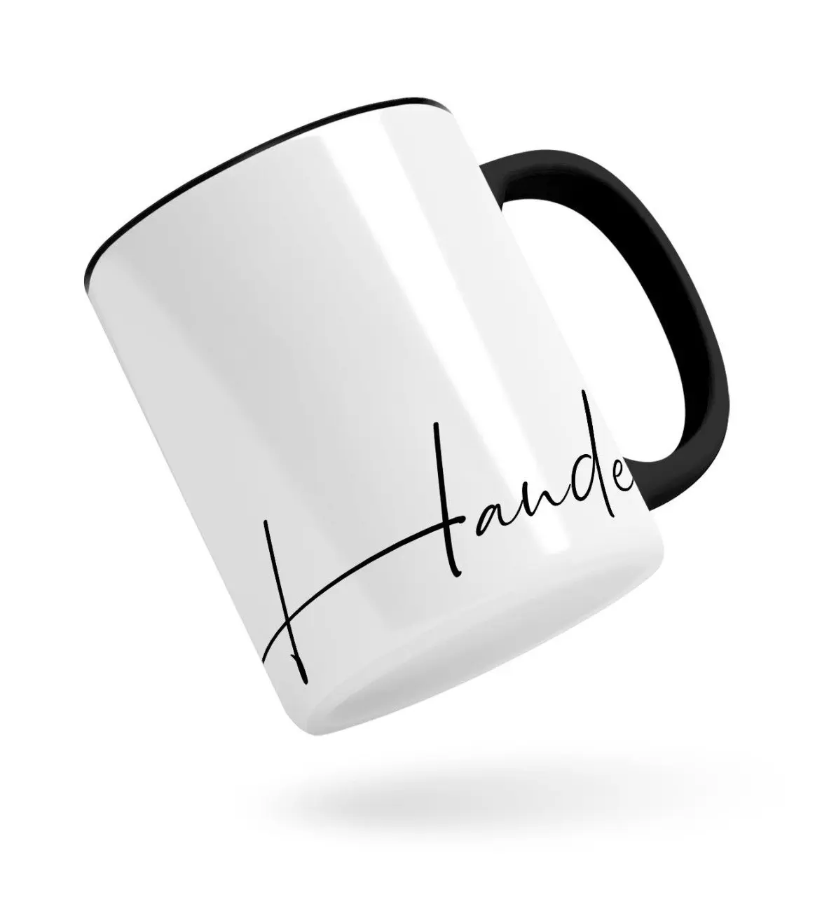 Kişiye Özel El Yazısı İsim Tasarımlı Siyah Kupa Bardak-2