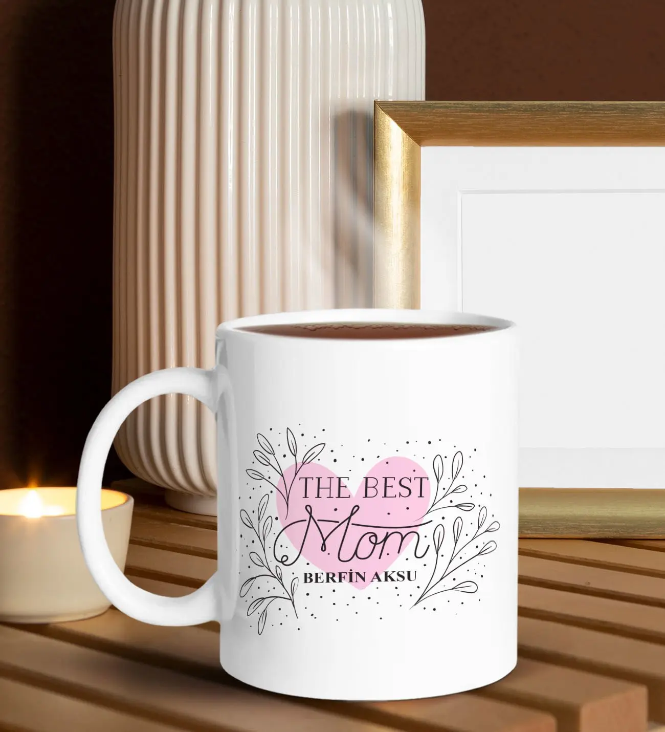 BK Gift Kişiye Özel Anneler Günü Temalı Beyaz Kupa Bardak, Anneler Günü Hediyesi, Anneye Hediye, Ev Hediyesi-3