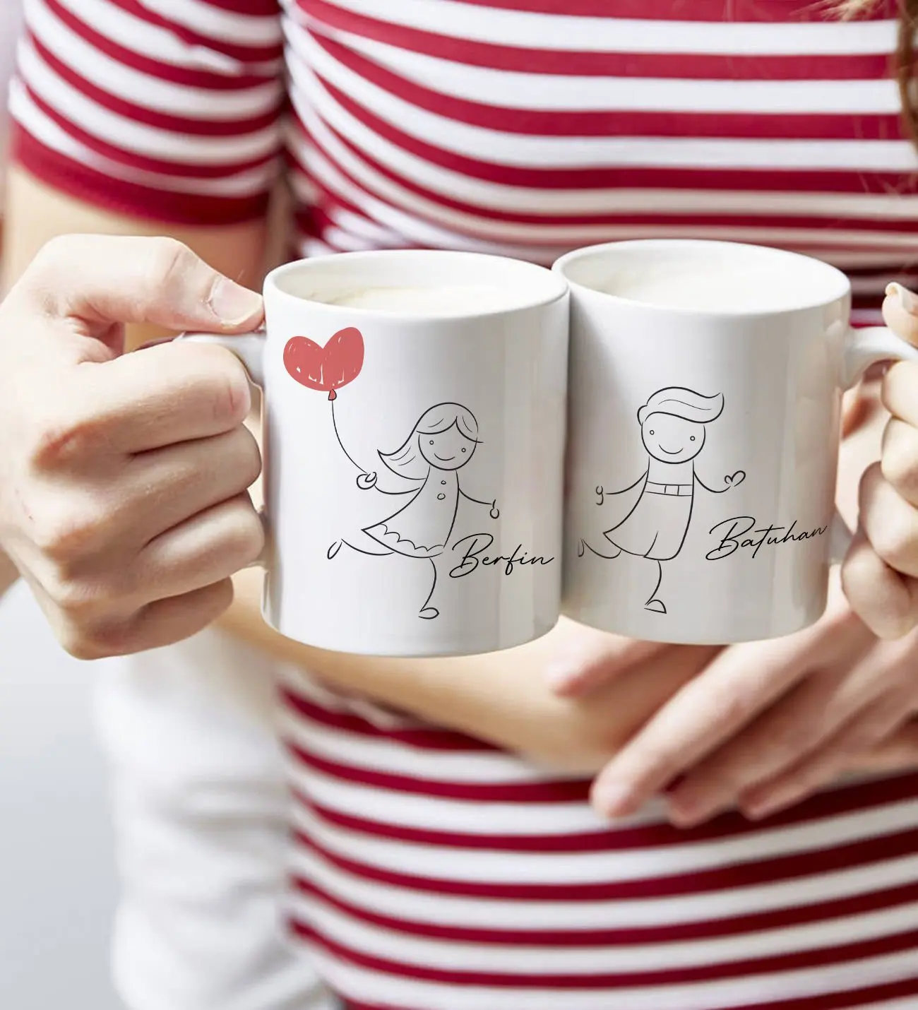 BK Gift Kişiye Özel Sevgililer Temalı 2’li Beyaz Kupa Bardak, Sevgililer Günü Hediyesi, Sevgiliye Hediye, Ev Hediyesi-11