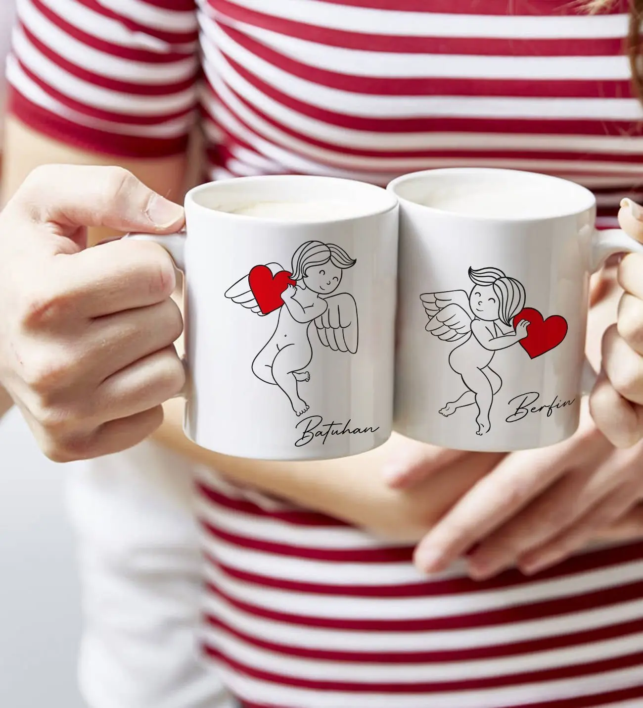 BK Gift Kişiye Özel Sevgililer Temalı 2’li Beyaz Kupa Bardak, Sevgililer Günü Hediyesi, Sevgiliye Hediye, Ev Hediyesi-13