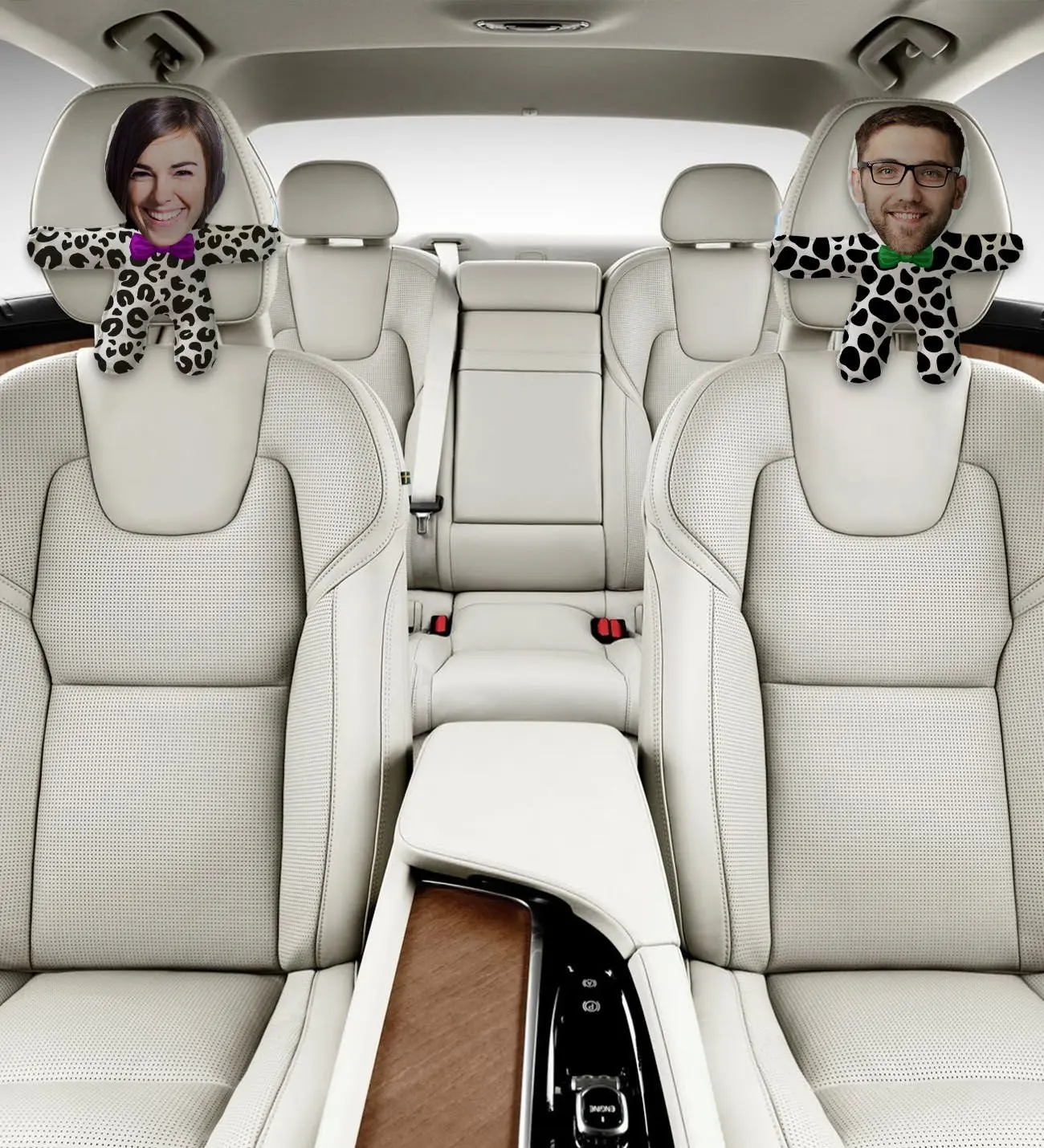 BK Gift Kişiye Özel Kostümlü Çiftler 2’li Araç Koltuk Bebek Yastığı-1