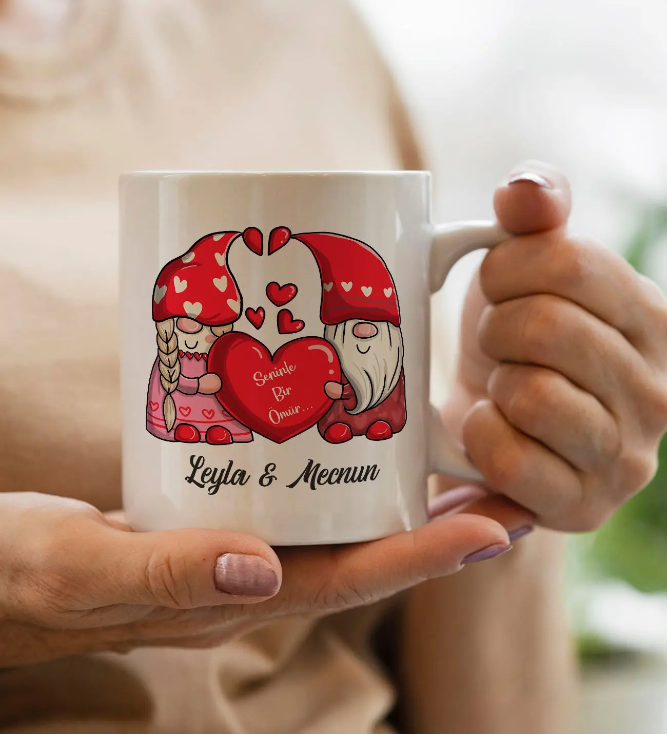 BK Gift Kişiye Özel Sevgililer Temalı Beyaz Kupa Bardak, Sevgililer Günü Hediyesi, Sevgiliye Hediye, Ev Hediyesi-2