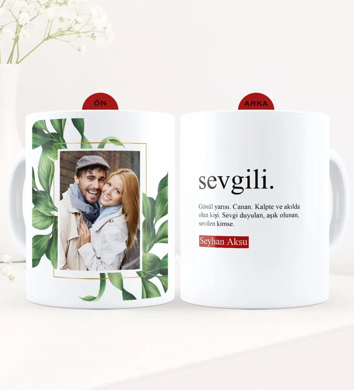 Kişiye Özel Fotoğraflı Sevgili Anlamı Beyaz Kupa Bardak - 1