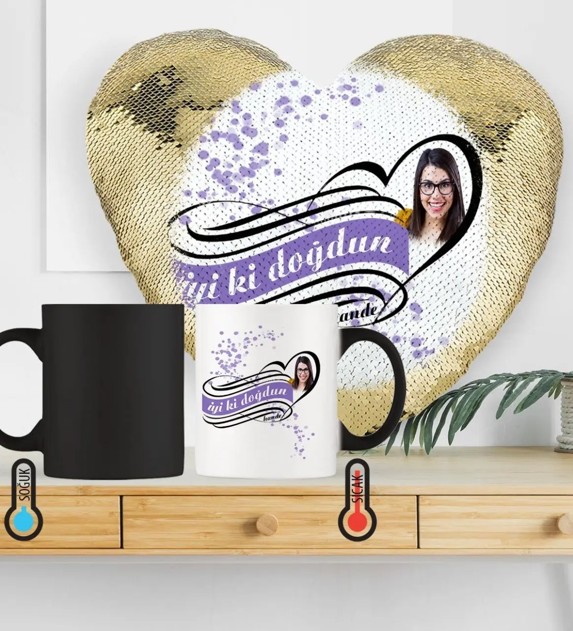 Kişiye Özel İyi ki Doğdun Sihirli Set 4 (Altın Yaldız)