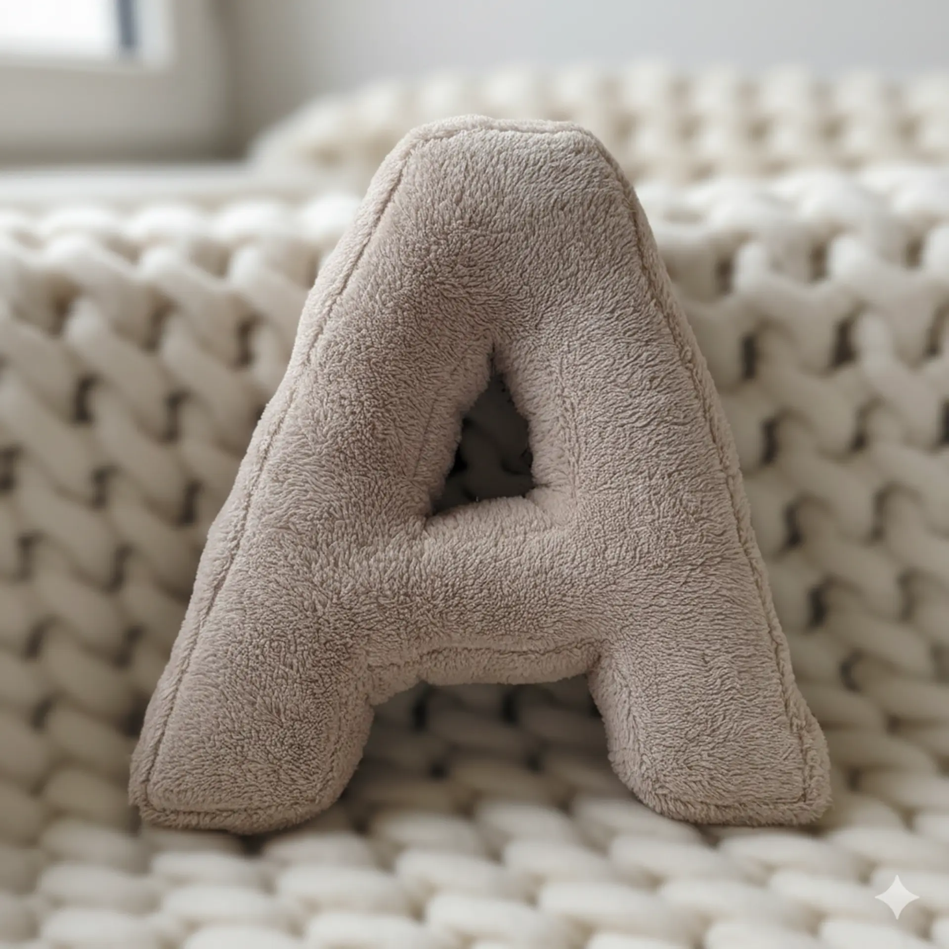 Litera, A Harfi, Yastık, Kırlent, Elyaf Dolgulu, Welsoft Kumaş, 40 Cm