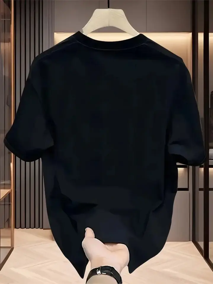 Baskılı Oversize Bisiklet Yaka T-shirt - Siyah