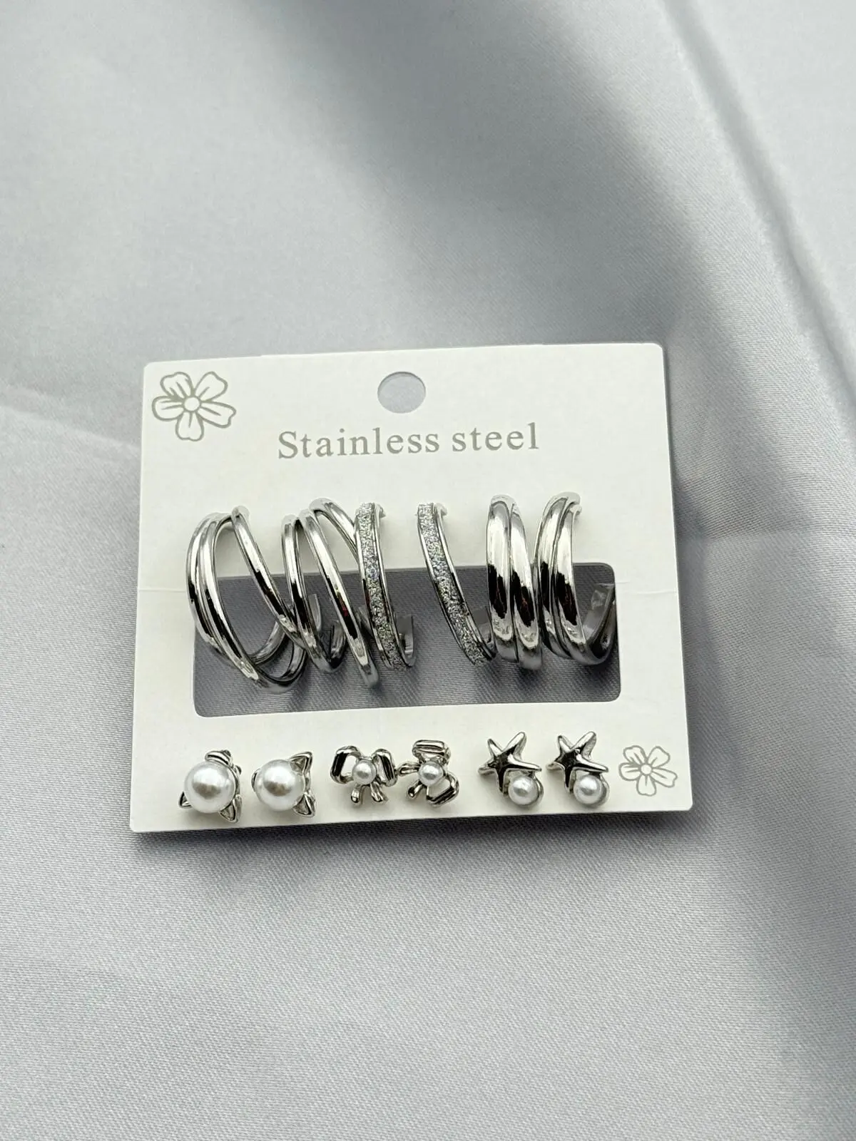 Çelik Set Küpe // KÜPE-3816