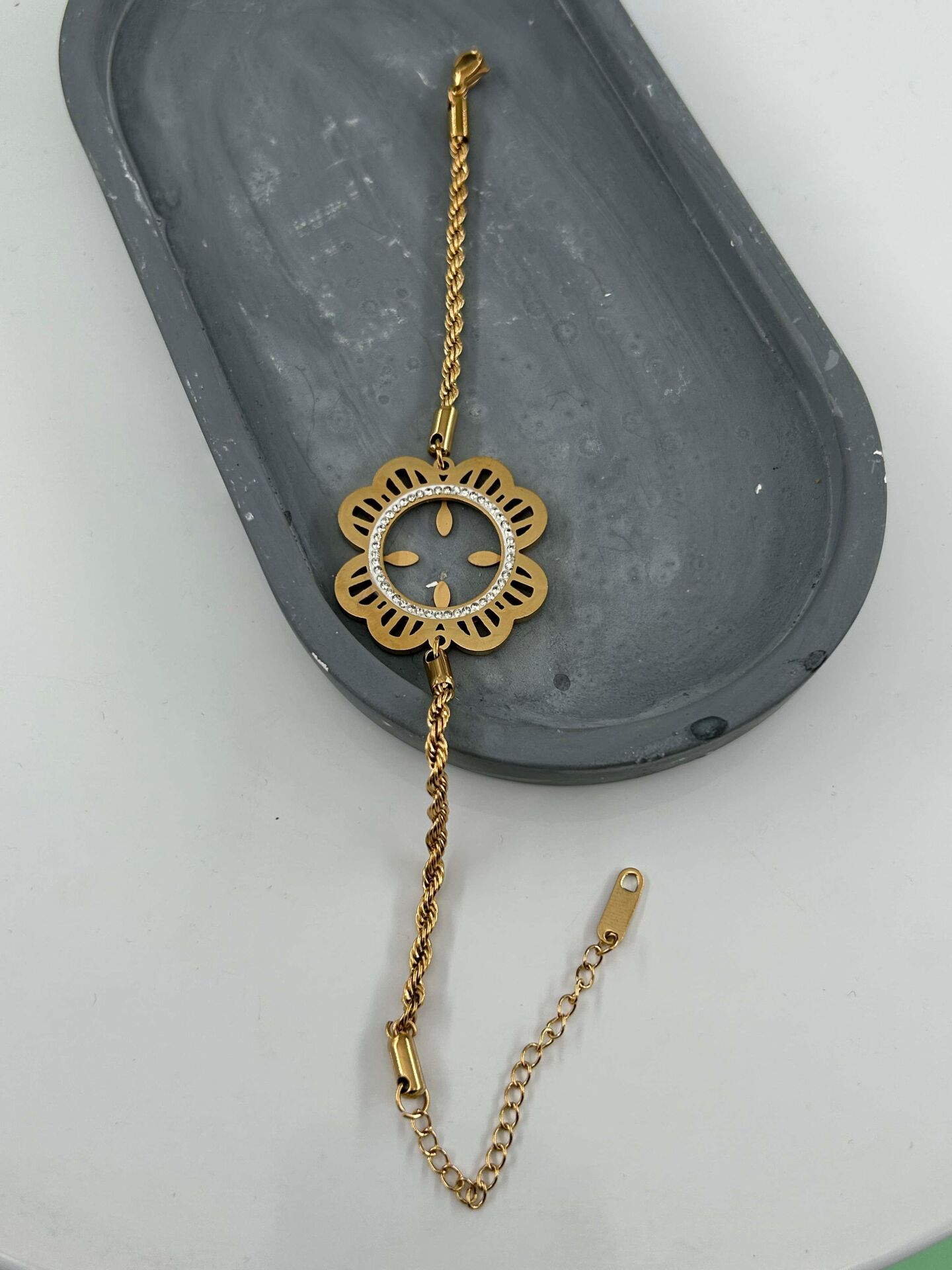 Çelik Çeyrek Takılabilen Bileklik // BILEK-4795