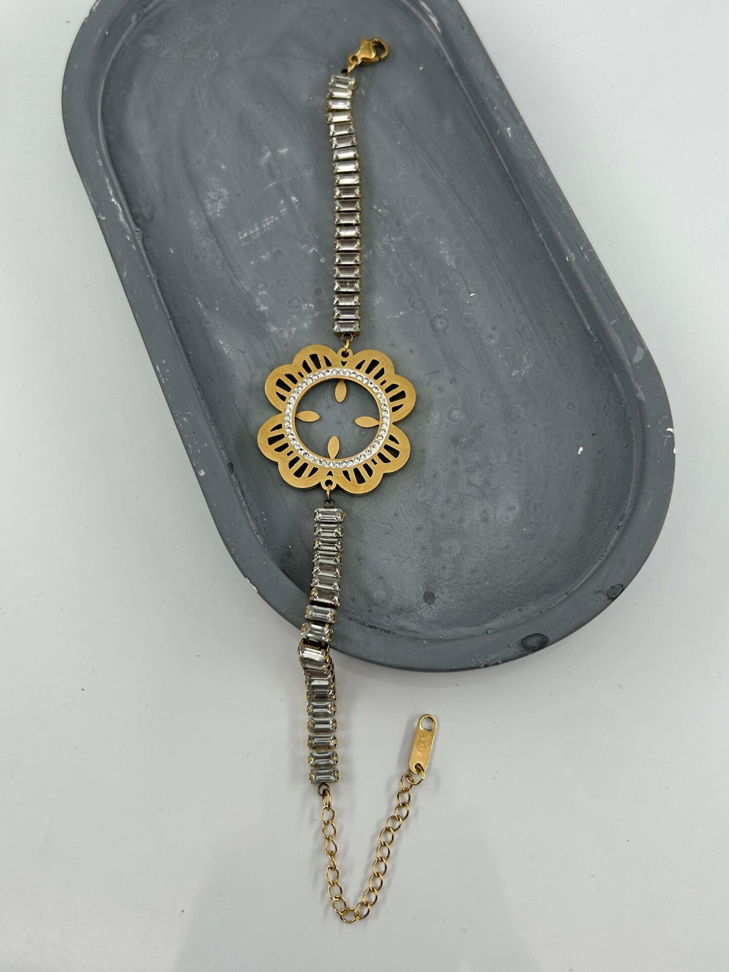 Çelik Çeyrek Takılabilen Bileklik // BILEK-4792