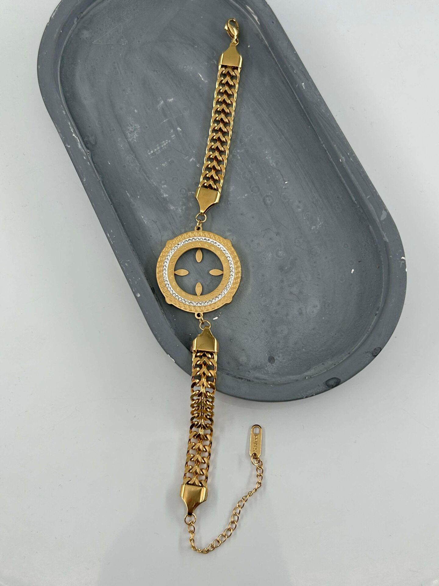 Çelik Çeyrek Takılabilen Bileklik // BILEK-4797