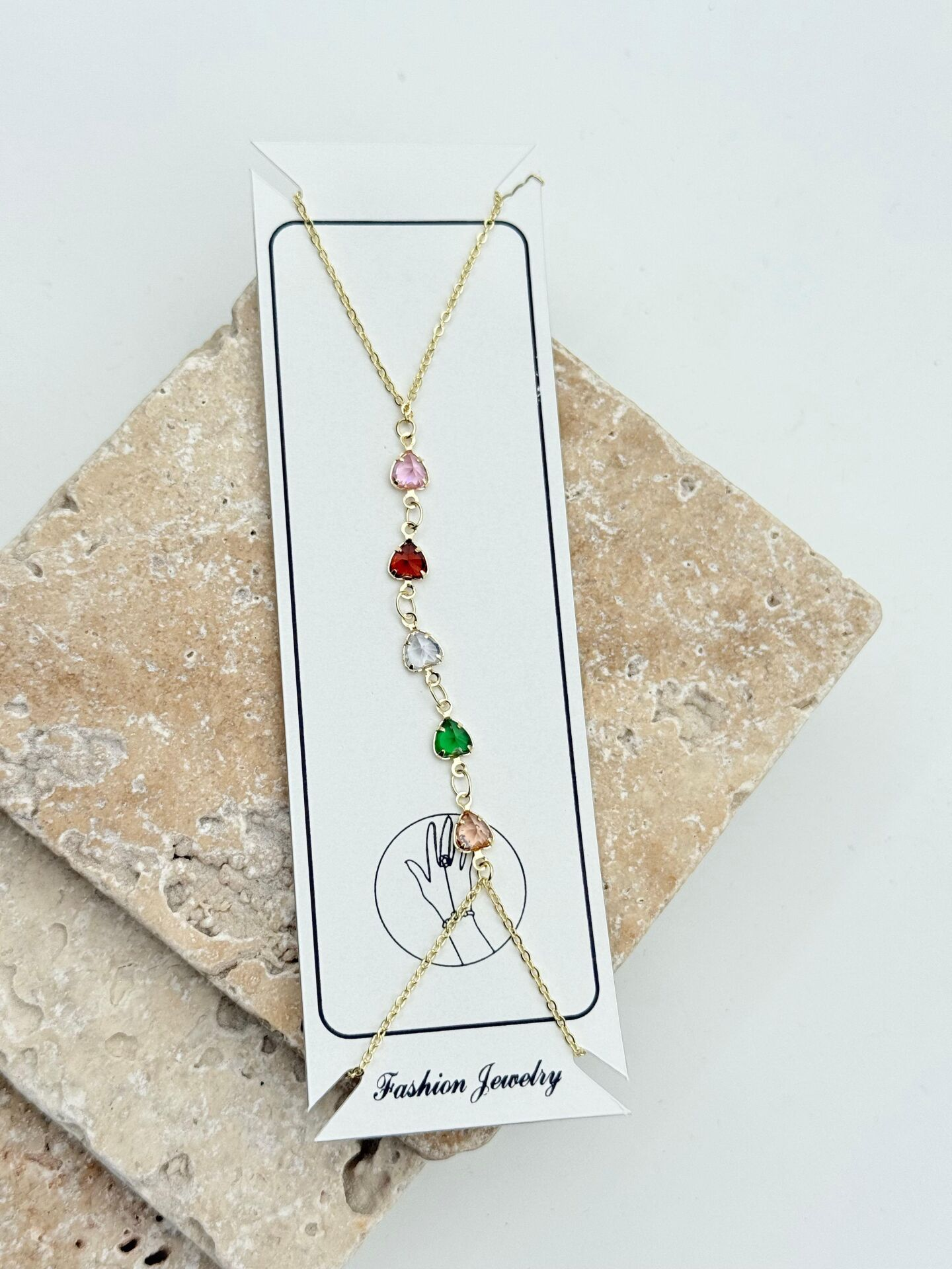 VIP Renkli Taşlı Kalp Şahmeran // BILEK-6029