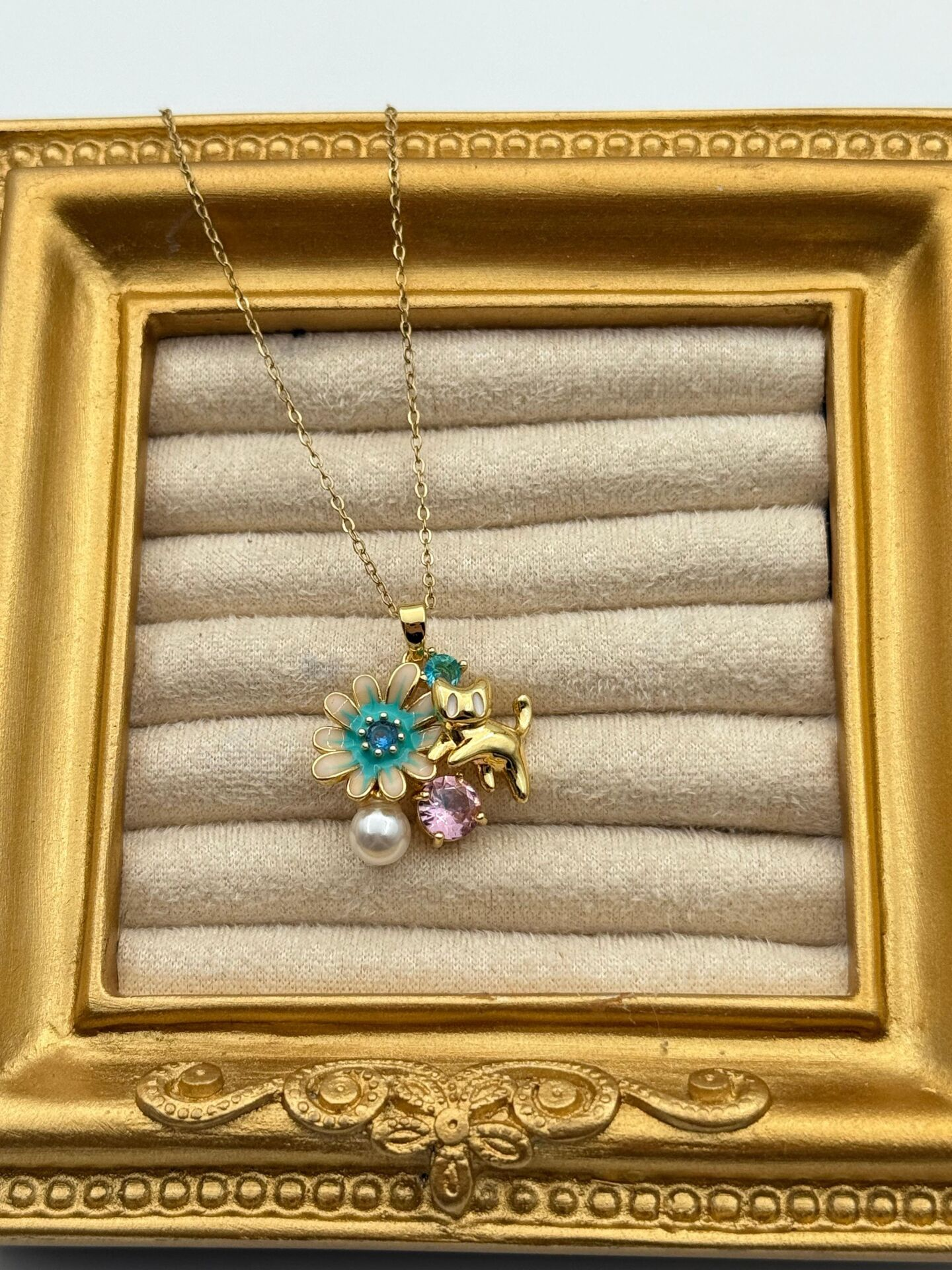 Çelik Çiçek Kolye 45cm // KOLYE-5755